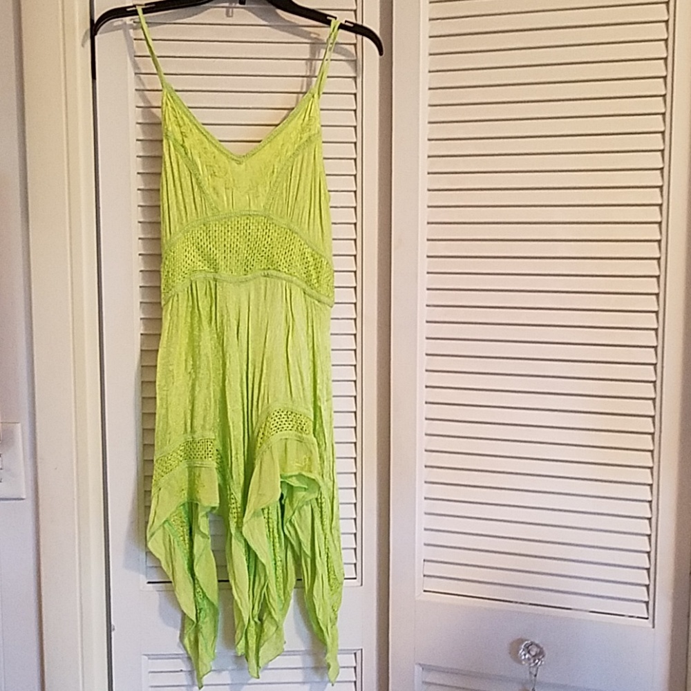 Ladies lime green, spaghetti strap island top